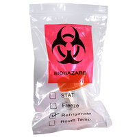 12 inch x 15 inch 2 Mil Printed Polyethylene Zip Top Biohazard Specimen Bag with Pouch - 500/Case