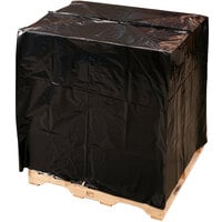 Lavex Industrial 51 inch x 49 inch x 73 inch 3 Mil Black Polyethylene Perforated UVI/UVA Pallet Top Cover on a Roll - 40/Roll