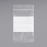 Choice 2" x 3" 2 Mil Clear Polyethylene Zip Top Bag with White Block - 1000/Case