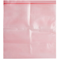 Lavex Industrial 12 inch x 12 inch 4 Mil Pink Polyethylene Anti-Static Zip Top Bag - 500/Case