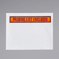 Lavex Industrial 7 inch x 5 1/2 inch 2 Mil Clear Polyethylene Packing List Envelope - 1000/Case