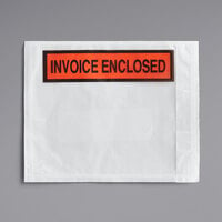 Lavex Industrial 4 1/2 inch x 5 1/2 inch 2 Mil Printed Polyethylene Invoice Packing List Envelope - 1000/Case