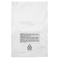 Lavex Packaging 11 inch x 14 inch Clear Polyethylene Layflat Bag with Suffocation Warning Label and 2 Mil Thickness - 1000/Case