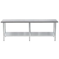 Advance Tabco ELAG-308-X 30" x 96" 16 Gauge Stainless Steel Work Table with Galvanized Undershelf