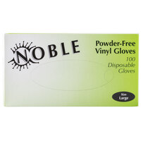 Noble Products Large Powder-Free Disposable Vinyl Gloves for Foodservice - Case of 1000 (10 Boxes of 100)