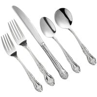 Acopa Capulet 18/0 Stainless Steel Heavy Weight Flatware Set with Service for 12 - 60/Case