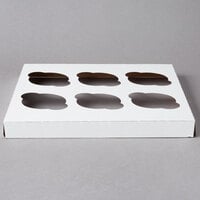 Reversible Cupcake Insert for 10 inch x 10 inch Cake Boxes - Standard - Holds 6 Cupcakes - 10/Pack