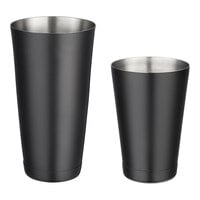 Acopa 28 oz. & 18 oz. Matte Black 2-Piece Boston Shaker Set