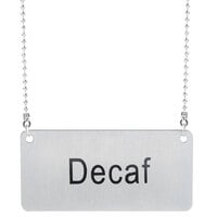 Choice 13" Coffee Chafer Urn Chain with 3 1/2" "Decaf" Label