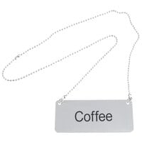 Choice 13 inch Coffee Chafer Urn Chain with 3 1/2 inch Coffee Label