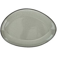 International Tableware LU-118-AS Luna 11 1/2" x 8" Ash Oval Coupe Porcelain Platter - 12/Case