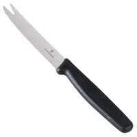 Victorinox 6.7863 4 1/4" Serrated Edge Tomato Knife with Black Polypropylene Handle