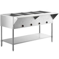 Avantco STE-4SH Four Pan Open Well Electric Steam Table with Undershelf - 208/240V, 3000W