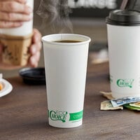EcoChoice 20 oz. White Compostable Paper Hot Cup - 600/Case