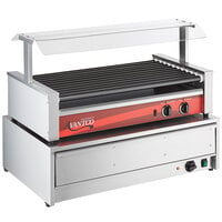 Avantco RG1850NS 50 Hot Dog Non-Stick Roller Grill with 48 Bun Warmer and Pass-Through Canopy - 120V, 1460W