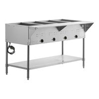 Avantco STE-4SA Four Pan Open Well Electric Steam Table with Undershelf - 120V, 2000W