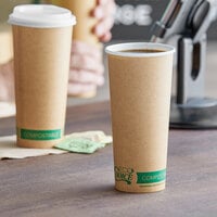 EcoChoice 24 oz. Kraft Compostable Paper Hot Cup - 500/Case