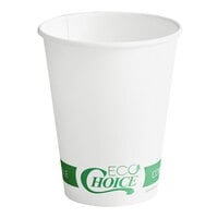 EcoChoice 12 oz. White Compostable Paper Hot Cup - 1000/Case