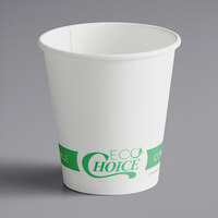 EcoChoice 10 oz. White Compostable Paper Hot Cup - 1000/Case