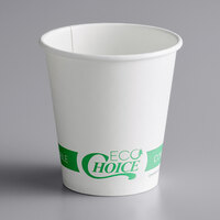 EcoChoice 8 oz. White Compostable Paper Hot Cup - 1000/Case