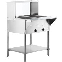 Avantco STE-2SG Two Pan Open Well Electric Steam Table with Undershelf, Overshelf, and Sneeze Guard - 120V, 1000W