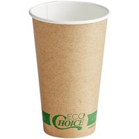 EcoChoice 16 oz. Kraft Compostable Paper Hot Cup - 50/Pack