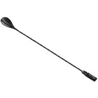 Acopa 13 inch Black Weighted Bar Spoon with Tiki End