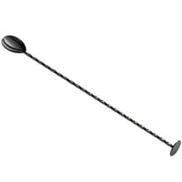 Acopa 13 inch Black Bar Spoon with Muddler