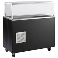 Vollrath R39716 2-Series 60 inch Black Affordable Portable Refrigerated Cold Food Station with Cafeteria Breath Guard - 120V