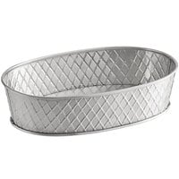 Tablecraft 10036 Lattice 9 1/2" x 6" Oval Stainless Steel Platter