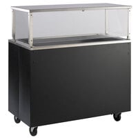 Vollrath 39716 2-Series 60 inch Black Affordable Portable Cold Food Station with Cafeteria Breath Guard