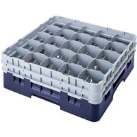 Cambro 25S434186 Camrack 5 1/4 inch High Customizable Navy Blue 25 Compartment Glass Rack