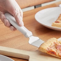 Choice 10 1/2 inch Pie Server with White Polypropylene Handle