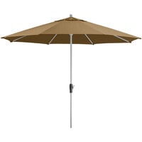 Lancaster Table & Seating 11' Champagne Crank Lift Umbrella with 1 1/2" Aluminum Pole
