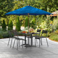 Lancaster Table & Seating 9' Pacific Blue Pulley Lift Umbrella with 1 1/2 inch Hardwood Pole