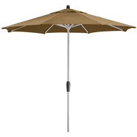 Lancaster Table & Seating 9' Champagne Crank Lift Automatically Tilting Umbrella with 1 1/2" Aluminum Pole