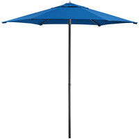 Lancaster Table & Seating 7 1/2' Pacific Blue Push Lift Umbrella with 1 1/2" Aluminum Pole