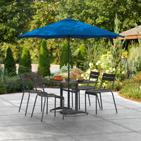Lancaster Table & Seating 7 1/2' Pacific Blue Push Lift Umbrella with 1 1/2 inch Aluminum Pole