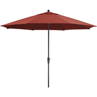 Lancaster Table & Seating 11' Terracotta Crank Lift Umbrella with 1 1/2 inch Aluminum Pole