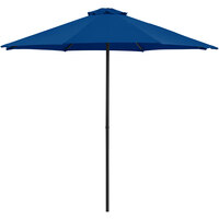 Lancaster Table & Seating 9' Royal Blue Push Lift Umbrella with 1 1/2 inch Steel Pole