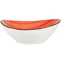 International Tableware RT-15-RU Rotana 3 oz. Ruby Oval Porcelain Bowl - 24/Case