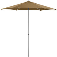 Lancaster Table & Seating 7 1/2' Champagne Push Lift Umbrella with 1 1/2" Aluminum Pole