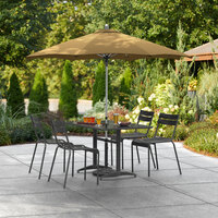 Lancaster Table & Seating 7 1/2' Champagne Push Lift Umbrella with 1 1/2 inch Aluminum Pole