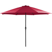 Lancaster Table & Seating 11' Red Crank Lift Umbrella with 1 1/2 inch Steel Pole