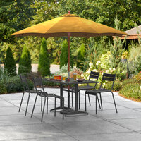 Lancaster Table & Seating 9' Yellow Pulley Lift Umbrella with 1 1/2 inch Hardwood Pole