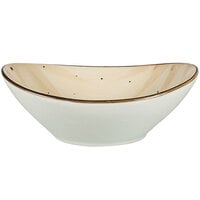 International Tableware RT-15-WH Rotana 3 oz. Wheat Oval Porcelain Bowl - 24/Case