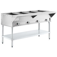 ServIt Four Pan Open Well Electric Steam Table with Adjustable Undershelf - 208/240V, 3000W