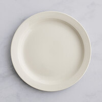 Choice 8 1/4" Ivory (American White) Narrow Rim Stoneware Plate - 36/Case