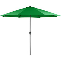 Lancaster Table & Seating 11' Hunter Green Crank Lift Umbrella with 1 1/2" Steel Pole