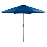 Lancaster Table & Seating 11' Royal Blue Crank Lift Umbrella with 1 1/2 inch Steel Pole